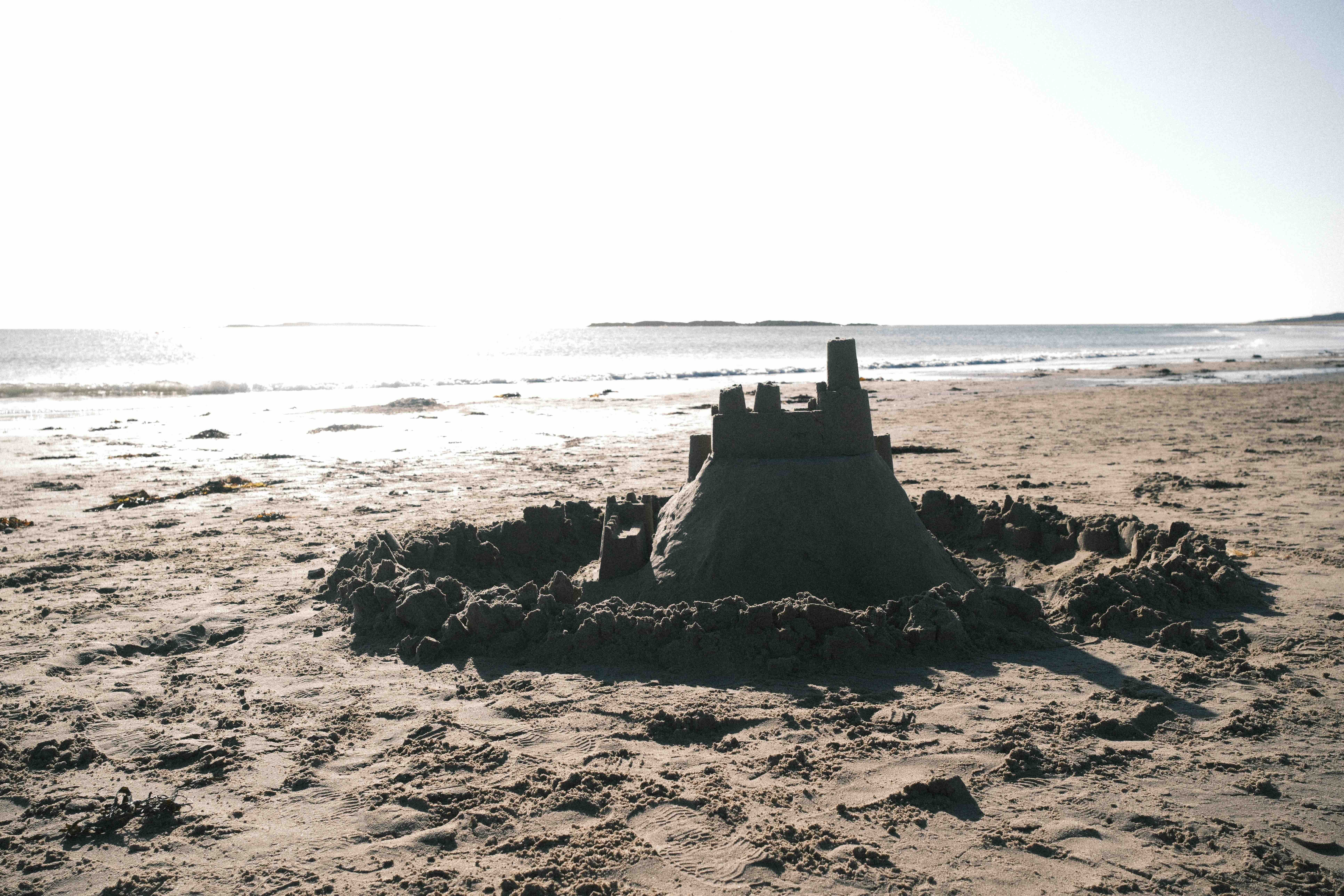 Sandcastle on the beach at Low Newton